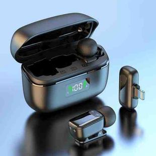 8 Pin Dual Microphone Mini Wireless Finger Clip Microphone Mobile Phone Live Noise Reduction Bluetooth Microphone(Black)