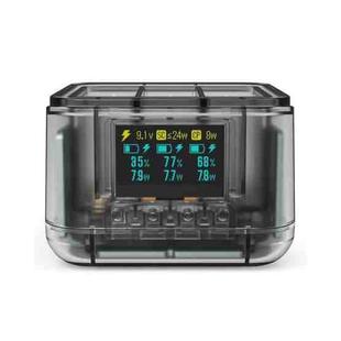 For GoPro HERO13 Black Triple Battery Charger Smart Charging Dock With OLED Display(Transparent Black)