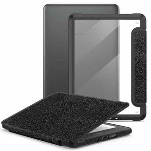 For Kindle Paperwhite 12th Gen 2024 7-inch Leather Case Transparent Protective Cover With Auto Wake/Sleep(Black)