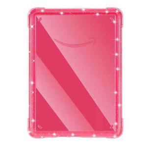 For Kindle Paperwhite 12th Gen 2024 Clear Case TPU+PC Lightweight Scratch-Proof Cover Deep Rose Glitter