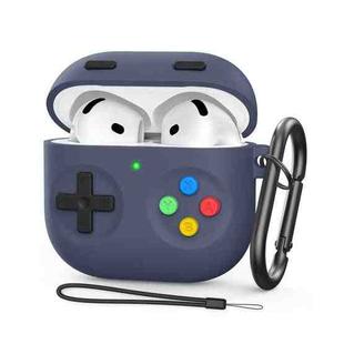For AirPods 4 AhaStyle DD10 Silicone Split Earphone Protective Case(Dark Blue)