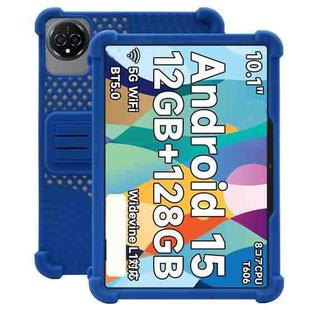 For DOOGEE A9/A9 Pro 10.1 Inch Tablet Silicone Case Anti-Scratch Protective Cover with Kickstand(Blue)