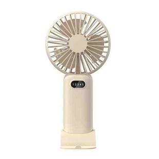 5-speed Wind Speed Handheld USB Charging Small Fan With Desktop Stand(Beige)