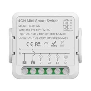 FS-04W5 4CH WiFi+Bluetooth 5A Smart Switch Voice Timer Switch For Amazon Alexa / Google Assistant