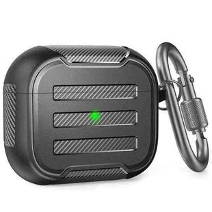 For AirPods 3 AhaStyle PT115-3 TPU Light Fibre Split Earphone Protector(Black)