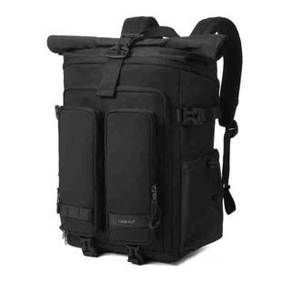 Tigernu Unisex Waterproof Travel Backpack Roll-Top Expandable Design with 15.6-inch Laptop & Tablet Compartment(Black)