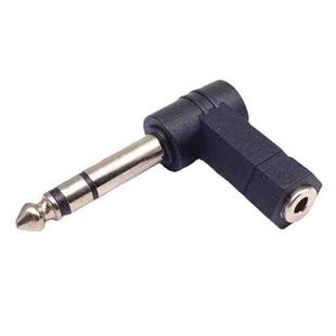 6.35mm To 3.5mm Plug 90 Degree Headphone Microphone Audio Adapter(Black)