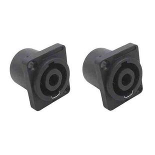 2pcs Speaker Ohm Socket Four-core Plug With Iron Piece(Black)