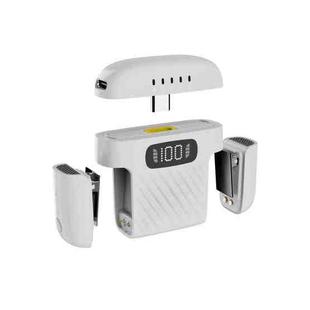 One To Two Mini Wireless Collar-clip Noise-cancelling Microphone With Charging Case(White)