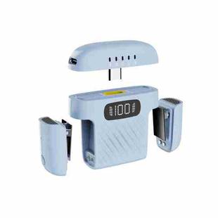 One To Two Mini Wireless Collar-clip Noise-cancelling Microphone With Charging Case(Blue)