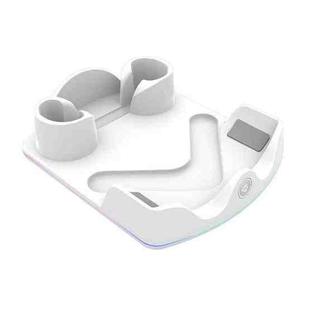 For Meta Quest 3S / 3 / 2 iplay HBV-641 Handle Storage Rack VR Headset Charging Stand With LED Light(White)