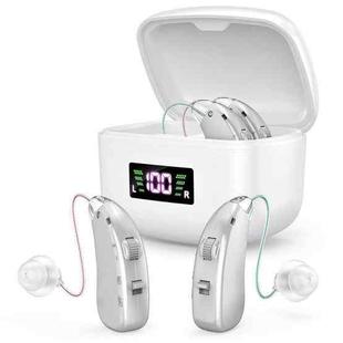Sound Amplifying Hearing Aid With Magnetic Charging Case(Silver)