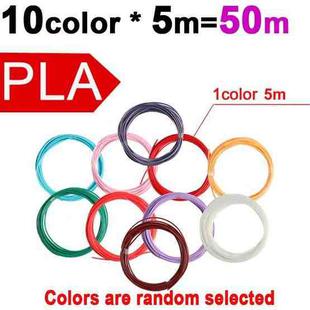 50m 10 Colors x 5m PLA 3D Printer Filament 1.75mm Multicolor Filament Bundle for 3D Pen & Crafting