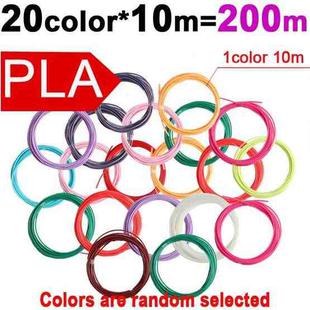 200m 20 Colors x 10m PLA 3D Printer Filament 1.75mm Multicolor Filament Bundle for 3D Pen & Crafting