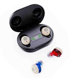 Wireless Invisible Hearing Aid With Digital Display Charging Case & Touch Control Red Blue+Black Case