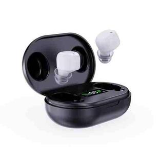 Wireless Invisible Hearing Aid With Digital Display Charging Case & Touch Control White+Black Case