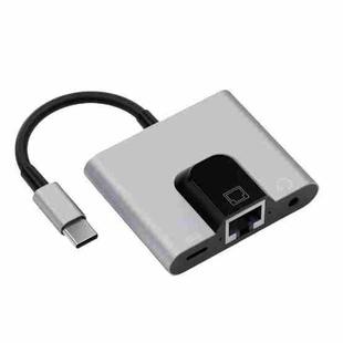 Type-C to RJ45 Network Card 3 In 1 Converter With 3.5mm Headphone Jack Ethernet Adapter