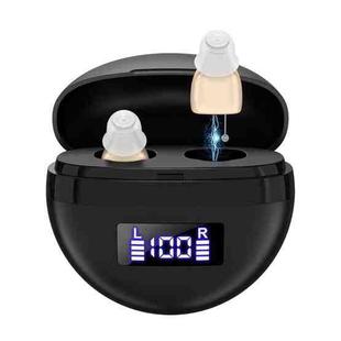 Hearing Aids With Digital Display Charging Case Noise Cancelling Invisible In-Ear Sound Amplifier(Skin Color+Black Case)