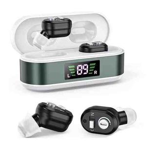 Invisible In-Ear Hearing Aids with Charging Case & Digital Display Noise Cancelling Feedback-Free Sound Amplifier(Black)