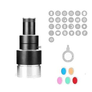 Adjustable Focus DIY Optical Snoot for Bowens Mount Flash Conical Lens Photography Light Modifier 25 Templates Kit