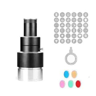 Adjustable Focus DIY Optical Snoot for Bowens Mount Flash Conical Lens Photography Light Modifier 35 Templates Kit