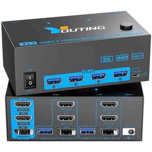 YOUTING  KC-KM434B 2 In 3 Out KVM USB3.0 Switch UK Plug