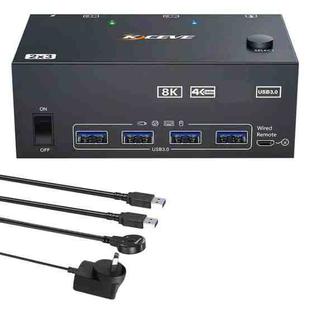 KCEVE KC-KVM204DH 2 In 4 Out 8K 60Hz KVM Switch For 2 Computer 4 Monitors AU Plug