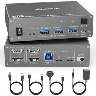 KVEVE KC-KVM202CH USB 3.0 Dual Monitor 4K 60Hz KVM Switch US Plug