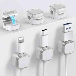 AhaStyle WG159 6pcs Magnetic Desktop Storage Cable Organizer Plastic Cable Clip(White)