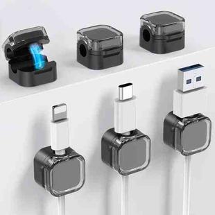 AhaStyle WG159 6pcs Magnetic Desktop Storage Cable Organizer Plastic Cable Clip(Black)