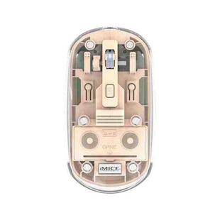 IMICE T400 4 Keys 1600DPI Dual-Mode Mouse Transparent Bluetooth Charging Wireless Silent Mice(Beige)