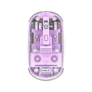 IMICE T400 4 Keys 1600DPI Dual-Mode Mouse Transparent Bluetooth Charging Wireless Silent Mice(Purple)