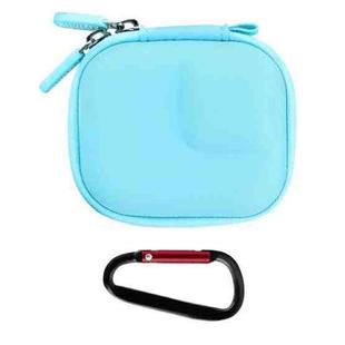 Flymile PU Mini Camera Case with Carabiner For Caged DJI Action 3/4/5 Pro/Insta360 Ace Pro 2/1/GoPro(Blue)