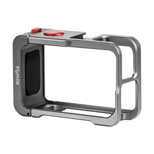 For DJI Osmo Action 5 Pro/4/3 Flymile Metal Protective Cage with Cold Shoe Mount(Metal Color)