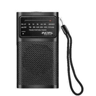 INDIN BC-R955 Portable AM/FM Radio with High-Fidelity Sound & Clip-On Design Sports Outdoor Player(Black)
