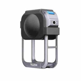 For DJI Osmo 360 TELESIN Aluminum Alloy Protective Cage Expansion Frame with Lens Cover(Metal Color)