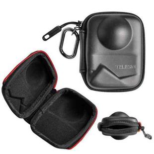 TELESIN Open Bottom PU Carrying Case for DJI Osmo 360 Camera Protective Pouch with Carabiner Clip