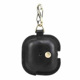 For AirPods 4 CONTACTS FAMILY CF1209 Earphone Leather Snap Case Full Protection Against Drops(Black)