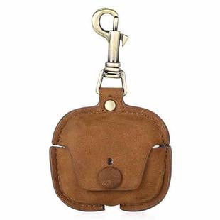 For Airpods 3 CONTACTS FAMILY CF1142 Hook Portable Anti Drop Bluetooth Earphone Leather Case(Brown)