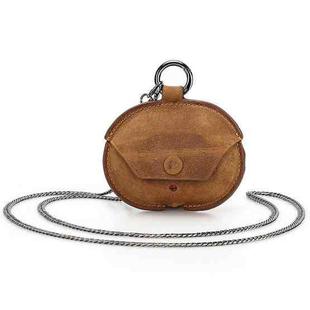 For Beats Studio Buds CONTACTS FAMILY CF1136B Leather Chain Bluetooth Earphone Protective Case(Brown)