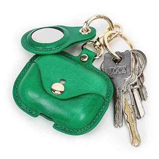 For Airpods Pro / Airtag CONTACTS FAMILY CFG2001+CFG2002 2 In 1 Anti Loss Leather Case(Green)