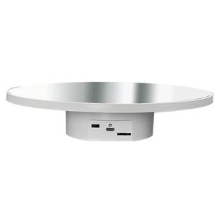 Multi-purpose Mirror Electric Rotating Disc Battery / USB Powered Photography Live Display Stand, Size: 25cm White