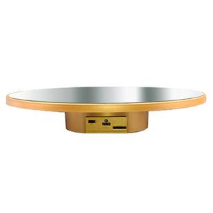 Multi-purpose Mirror Electric Rotating Disc Battery / USB Powered Photography Live Display Stand, Size: 25cm Gold