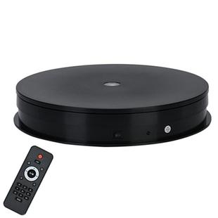 Remote Control Light Rotating Tray Still Life Display Adjustable Speed Brightness Jewelry Stand, Spec: 20cm Black Base Colorful Light Rechargeable