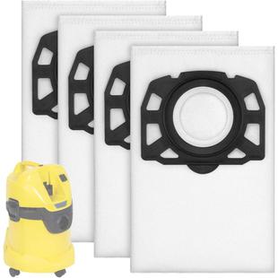 For Karcher WD2 / WD3 / KD3 Series 4pcs Dust Collection Bags Vacuum Cleaners Non-Woven Fabric Bags(Black)