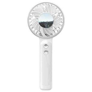 WT25 Handheld Fan With Lanyard Clip USB Desktop Silent Rechargeable Fan(White)
