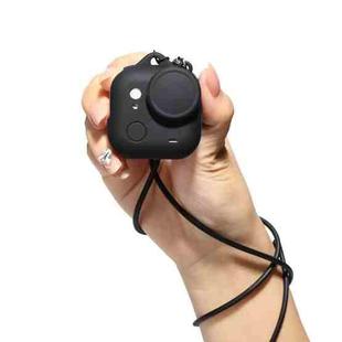 For Insta360 GO Ultra Silicone Case & Lens Cap Set with Lanyard  Anti-Scratch Camera Body Protector(Black)