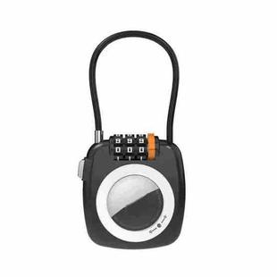 For AirTag 2 In 1 Lock Holder Anti-Theft Zinc Alloy 3-Digit Combination Lock Case For Suitcases/Backpacks/Gym Bags(Black)