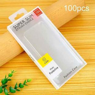 100pcs /Pack Clear PVC Blister Packaging Boxes For Phone Cases Retail Boxes White+Silver Cardboard