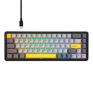 Ajazz AK680 MAX Magnetic Shaft Mechanical Wired Keyboard With RGB Light, Color: Black Gray Yellow